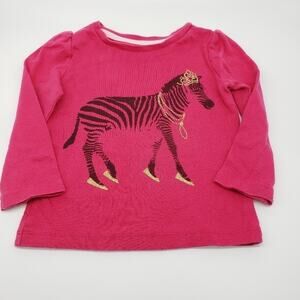Baby Gap Playtime Favorites Zebra with Gold Tiara Print Long Sleeve Tee